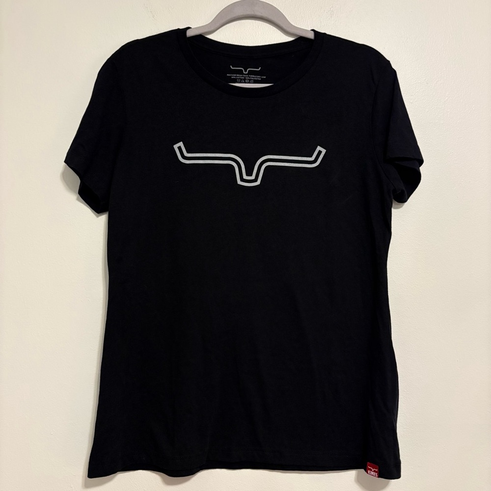 Kimes Ranch Black Short Sleeve Tee with Silver Logo